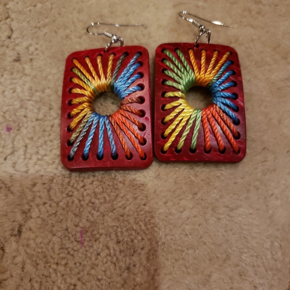 Wooden Rectangle earrings